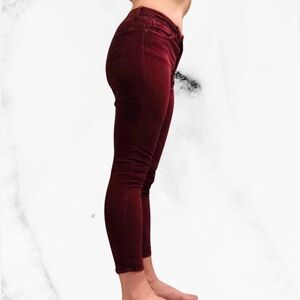 Topshop Burgundy Corduroy Skinny Capri Jeans W28